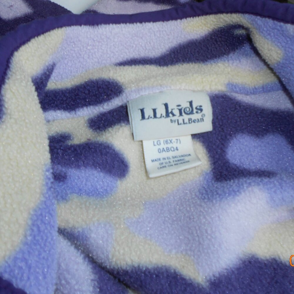 LL kids by Bean Girl's Pullover Snap Button  6X/7Purple Camouflage w/ pockets